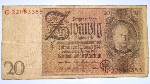 Zdjęcie oferty: 20 marek niemieckich 1929