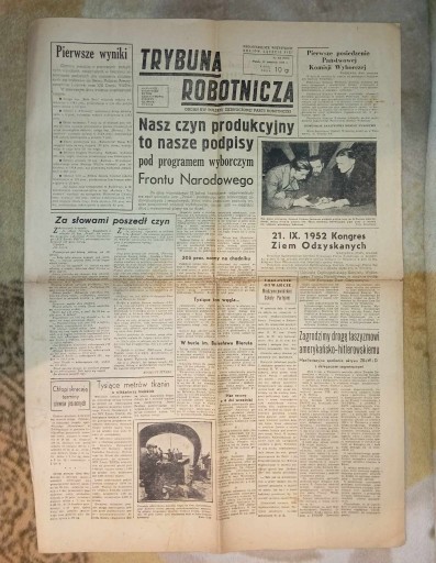 Zdjęcie oferty: Trybuna Robotnicza - 12.09.1952
