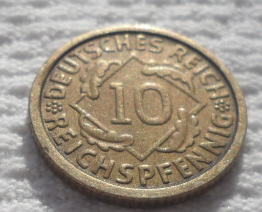 Zdjęcie oferty: 10 reich fenigów reichspfennig 1935 J Hamburg VF