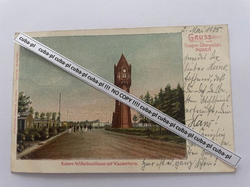 Zdjęcie oferty: Poznań Posen Wasserturm do Koszary Krotoszyn 1905r