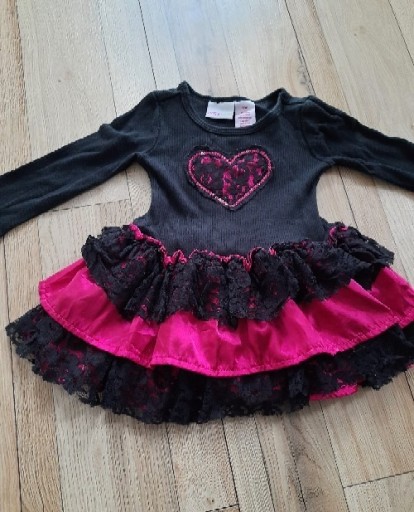 Zdjęcie oferty: Sukienka czarno-różowa roz.80