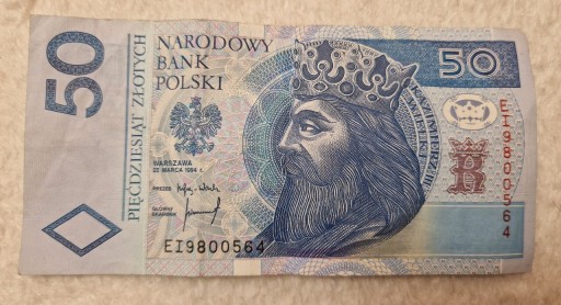 Zdjęcie oferty: Banknot 50 zł z 25 marca 1994 roku Seria EI9800564