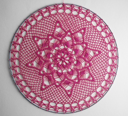 Zdjęcie oferty: Mandala na szydełku różowa 40 cm