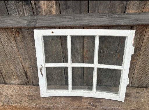 Zdjęcie oferty: Stare okno drewniane półokrągłe rama UNIKAT