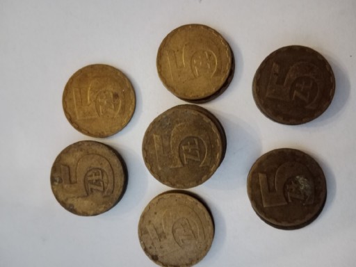 Zdjęcie oferty: Stare monety 5 zł - 19 sztuk przedział 1976r-1987r