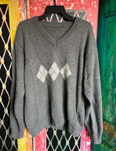 Zdjęcie oferty: Szary uniseks sweter z rombami Original Prestito