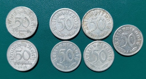 Zdjęcie oferty: 50 PFENNIG 1920, 1921, 1935, 1939, 1940, 1942