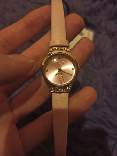 Zdjęcie oferty: U.S. POLO ASSN. Różowy pudrowy zdobiony zegarek
