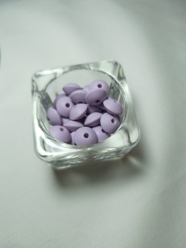 Zdjęcie oferty: Koraliki silikonowe dysk fiolet 2szt. 12mm
