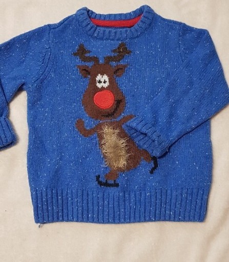 Zdjęcie oferty: Śliczny sweterek święta z reniferem r.80/86