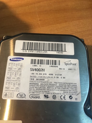 Zdjęcie oferty: Dysk samsung 3,5 40GB Pata sv4002h