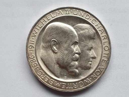 Zdjęcie oferty: Niemcy 3 marki 1911r Wilhelm II  Charlotte