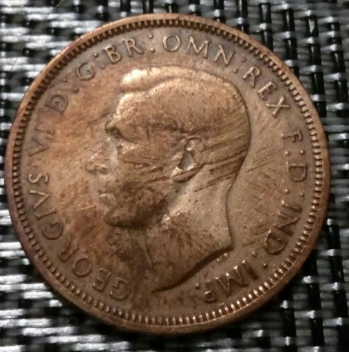 Zdjęcie oferty: Anglia Jerzy VI Half Penny 1940 brąz