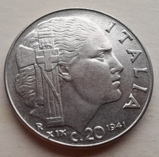 Zdjęcie oferty: Włochy - Wiktor Emanuel III - 20 Centesimi 1941