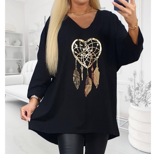 Zdjęcie oferty: Czarna bluzka łapacz snów plus size 