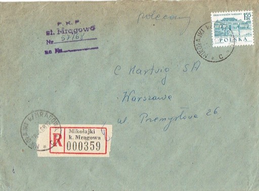 Zdjęcie oferty: Mikołajki k.Mrągowa -Koperty listów polec. 1960-80