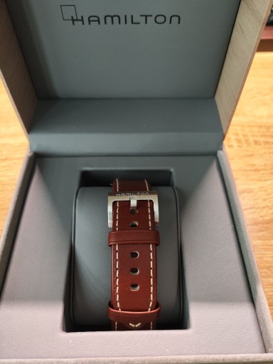 Zdjęcie oferty: Pasek do zegarka HAMILTON 22 mm skórzany brązowy