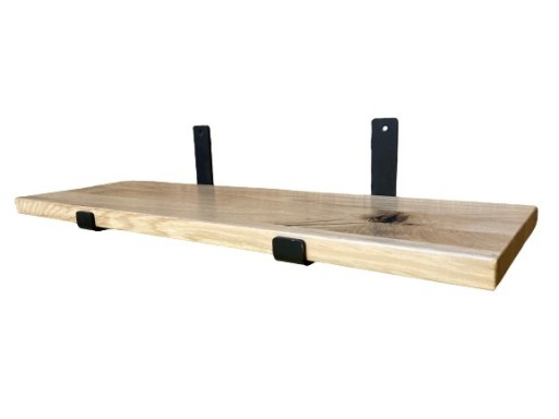 Zdjęcie oferty: Półka ścienna (lite drewno) + uchwyty (metalowe)