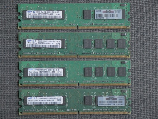 Zdjęcie oferty: Pamięć RAM DDR2 2GB (4x512MB) 667Mhz PC2 5300U