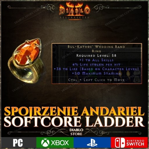 Zdjęcie oferty: Diablo 2 Resurrected LADDER BK4 Bul-Kathos’ D2R