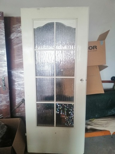 Zdjęcie oferty: Drzwi pokojowe białe 80 prawe z szybą ornamentową