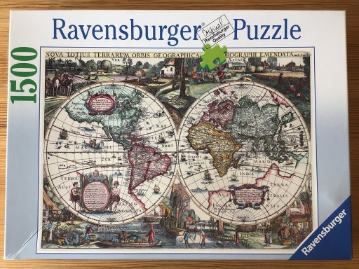 Zdjęcie oferty: Puzzle Ravensburger 1500 - Mapa świata 1636