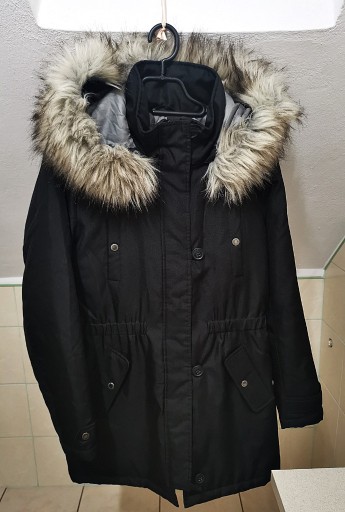 Zdjęcie oferty: Kurtka parka ONLY 38 M czarna futerko midi bdb 