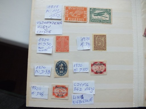 Zdjęcie oferty: zestaw 7szt.znaczki czyste Niemcy 1919/1920 Rzesza