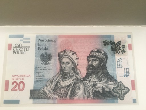 Zdjęcie oferty: Banknot kolekcjonerski 20zł chrzest Polski nr3769