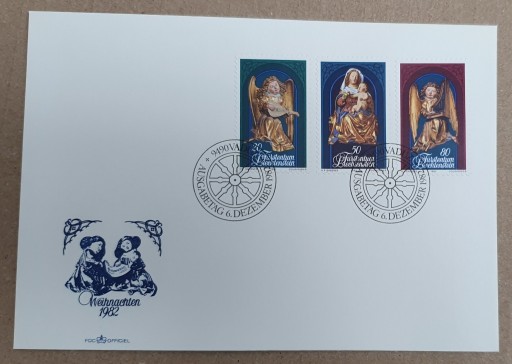 Zdjęcie oferty: LICHTENSTEIN koperta FDC Boże Narodzenie 1982