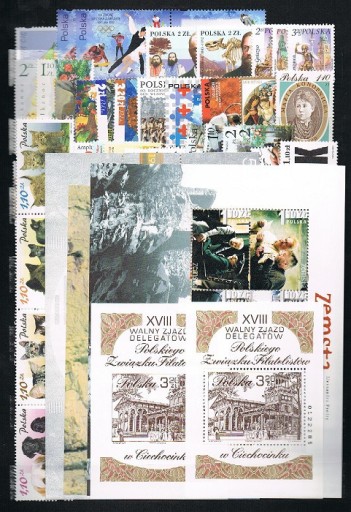 Zdjęcie oferty: Rocznik znaczków 2002**, komplet: 45 zn. 7 bloków