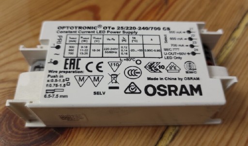 Zdjęcie oferty: Zasilacz OSRAM OPTOTRONIC OTe 25/220-240/700 CS