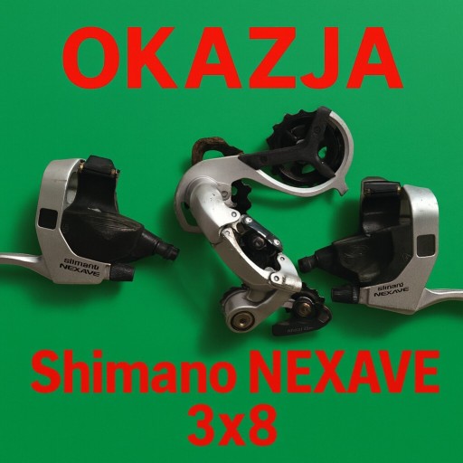 Zdjęcie oferty: Shimano Nexave – komplet 3x8 (klamkomanetki + przerzutka tylna) 