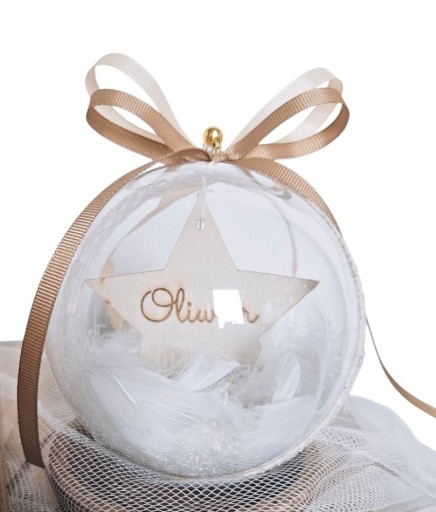 Zdjęcie oferty: Personalizowana bombka z imieniem i życzeniami gwiazdka z grawerem grawer 