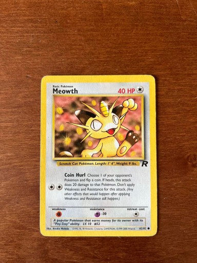 Zdjęcie oferty: Karta Pokemon MEOWTH Team Rocket 2000 62/82