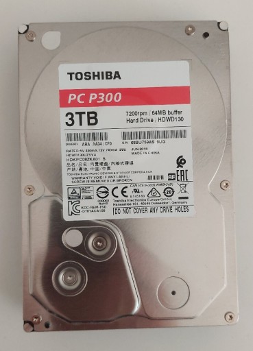 Zdjęcie oferty: Dysk Toshiba PC P300 HDWD130 3TB SATA III 3,5"