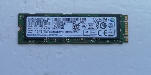 Zdjęcie oferty: 512GB M.2 SATA NGFF Samsung PM871a MZNLN512HMJP