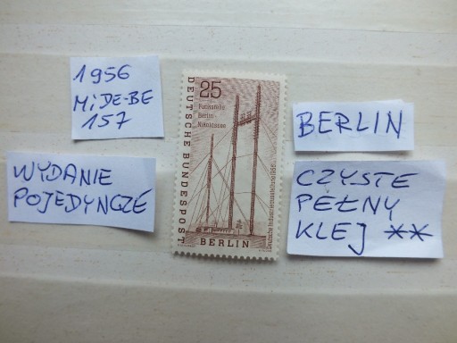 Zdjęcie oferty: znaczki Mi 157 ** BERLIN 1956r. Niemcy RFN BRD
