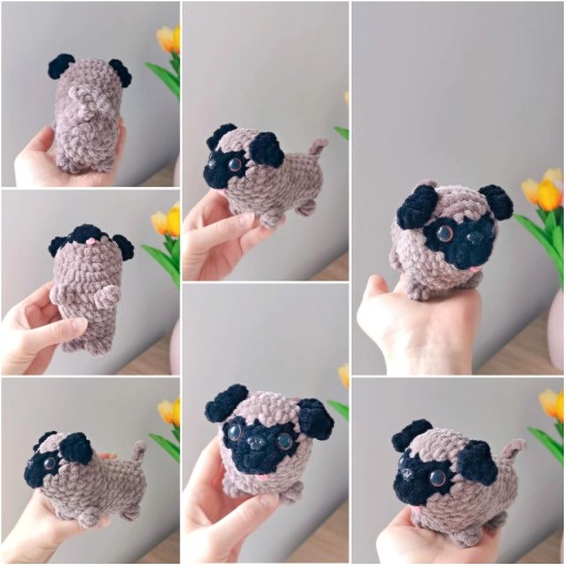 Zdjęcie oferty: Mops na szydełku, piesek, maskotka handmade