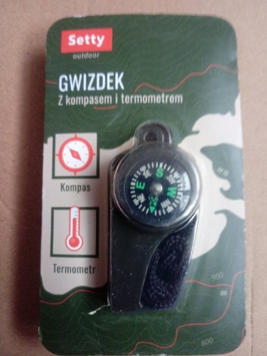 Zdjęcie oferty: Gwizdek z kompasem i termometrem.