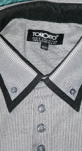 Zdjęcie oferty: Koszula w paseczki wstawki czarne r. L kołn.41/42