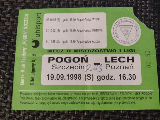 Zdjęcie oferty: Pogoń Szczecin - Lech Poznań      ulgowy