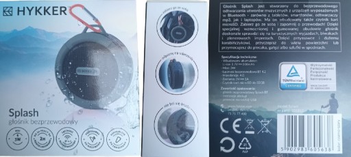 Zdjęcie oferty: Głośnik Hykker Splash 3W Bluetooth OKAZJA!