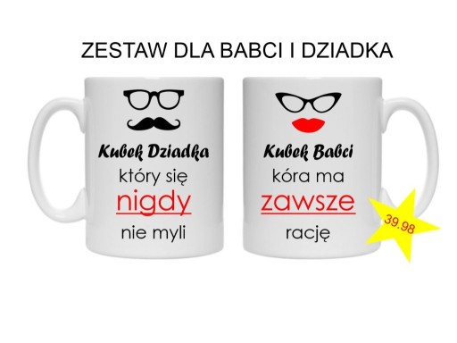 Zdjęcie oferty: Kubki zestaw dzień babci dzień dziadka 