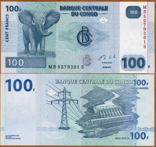 Zdjęcie oferty: KONGO 100 FRANCS 2013 UNC