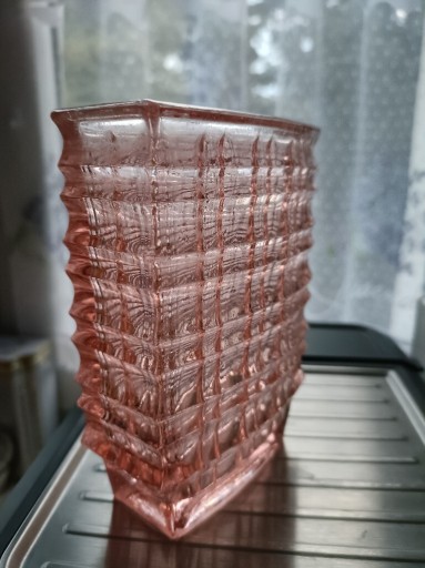 Zdjęcie oferty: Wazon optyczny, różowy Ząbkowice Drost 