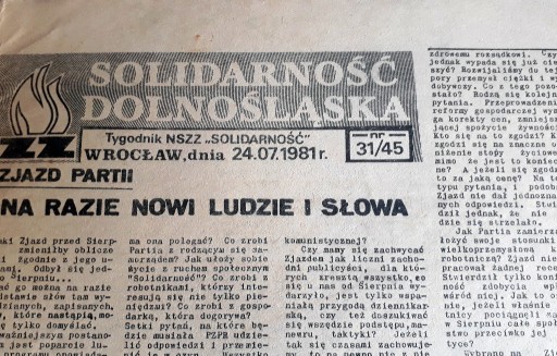 Zdjęcie oferty: Biulet Wrocław SOLIDARNOŚĆ DOLNOŚLĄSKA 31/45 1981