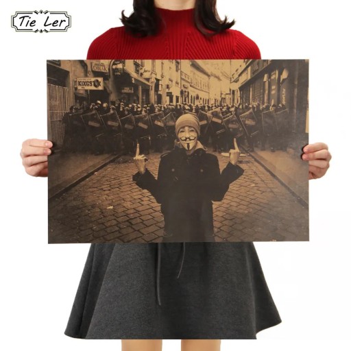 Zdjęcie oferty: B. DUŻY piękny plakat vintage ANONYMOUS protest