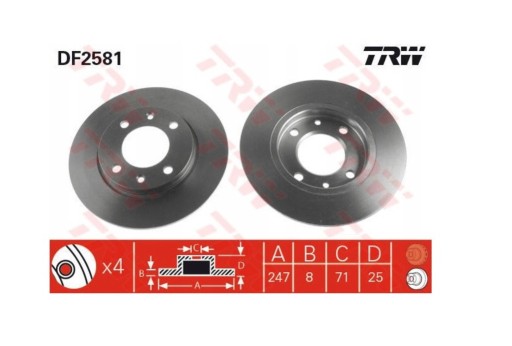 Zdjęcie oferty: TRW DF2581 Tarcze hamulcowe 2 szt Citroen xsara