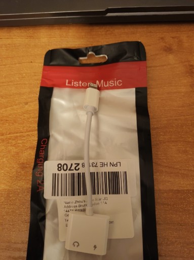 Zdjęcie oferty: PRZEJŚCIÓWKA ADAPTER MINI JACK 3,5MM KABEL DO LIGHTNING IPHONE 12 13 14 PRO